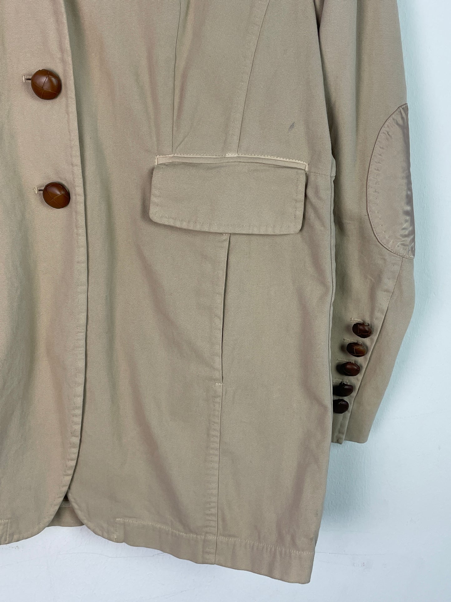 St. Emile Damen Blazer Gr. 46 Beige – Klassischer Blazer Baumwolle Acetat Viskose / St. Emile Women’s Blazer Size 46 Beige – Classic Cotton Acetate Viscose Jacket