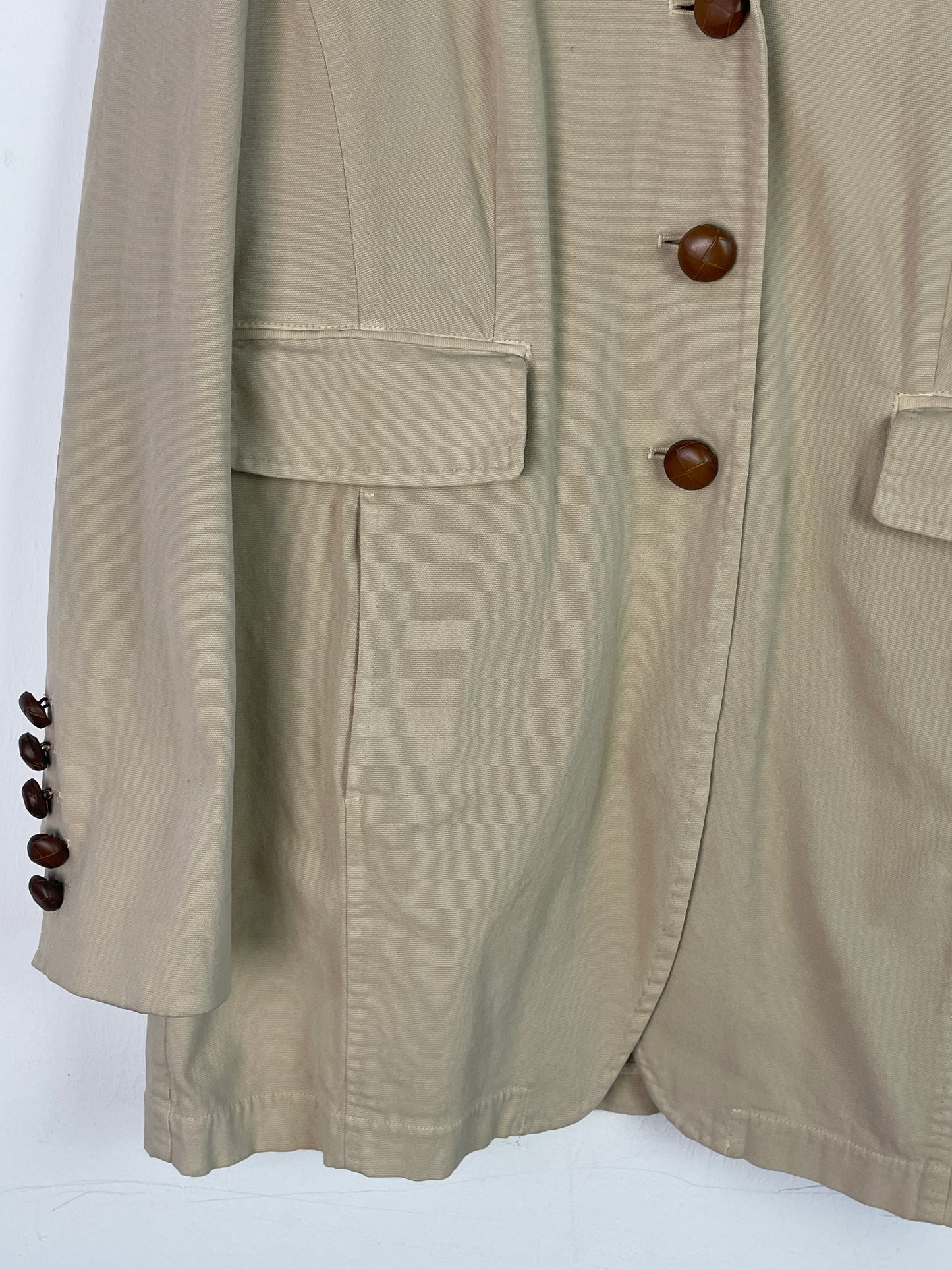 St. Emile Damen Blazer Gr. 46 Beige – Klassischer Blazer Baumwolle Acetat Viskose / St. Emile Women’s Blazer Size 46 Beige – Classic Cotton Acetate Viscose Jacket
