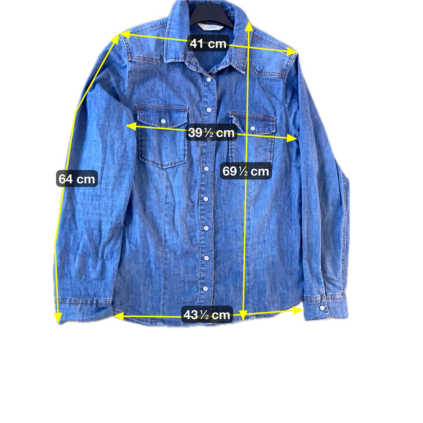 TCM Damen Jeansbluse Gr. L Blau – Denim Hemd mit Druckknöpfen Baumwolle / TCM Women’s Denim Shirt Size L Blue – Casual Button-Down Cotton Blouse