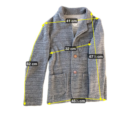 KDWN Damen Blazer Gr. M Grau – Strickjacke mit Reverskragen Baumwolle Polyester / KDWN Women’s Blazer Size M Grey – Knit Jacket Cotton Polyester
