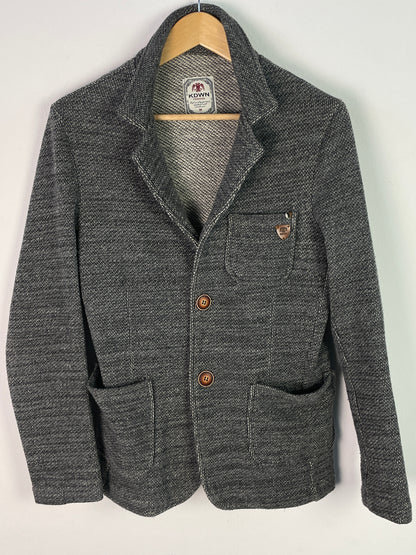 KDWN Damen Blazer Gr. M Grau – Strickjacke mit Reverskragen Baumwolle Polyester / KDWN Women’s Blazer Size M Grey – Knit Jacket Cotton Polyester