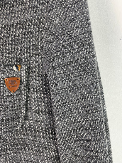 KDWN Damen Blazer Gr. M Grau – Strickjacke mit Reverskragen Baumwolle Polyester / KDWN Women’s Blazer Size M Grey – Knit Jacket Cotton Polyester