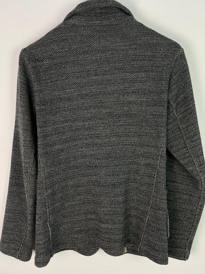 KDWN Damen Blazer Gr. M Grau – Strickjacke mit Reverskragen Baumwolle Polyester / KDWN Women’s Blazer Size M Grey – Knit Jacket Cotton Polyester