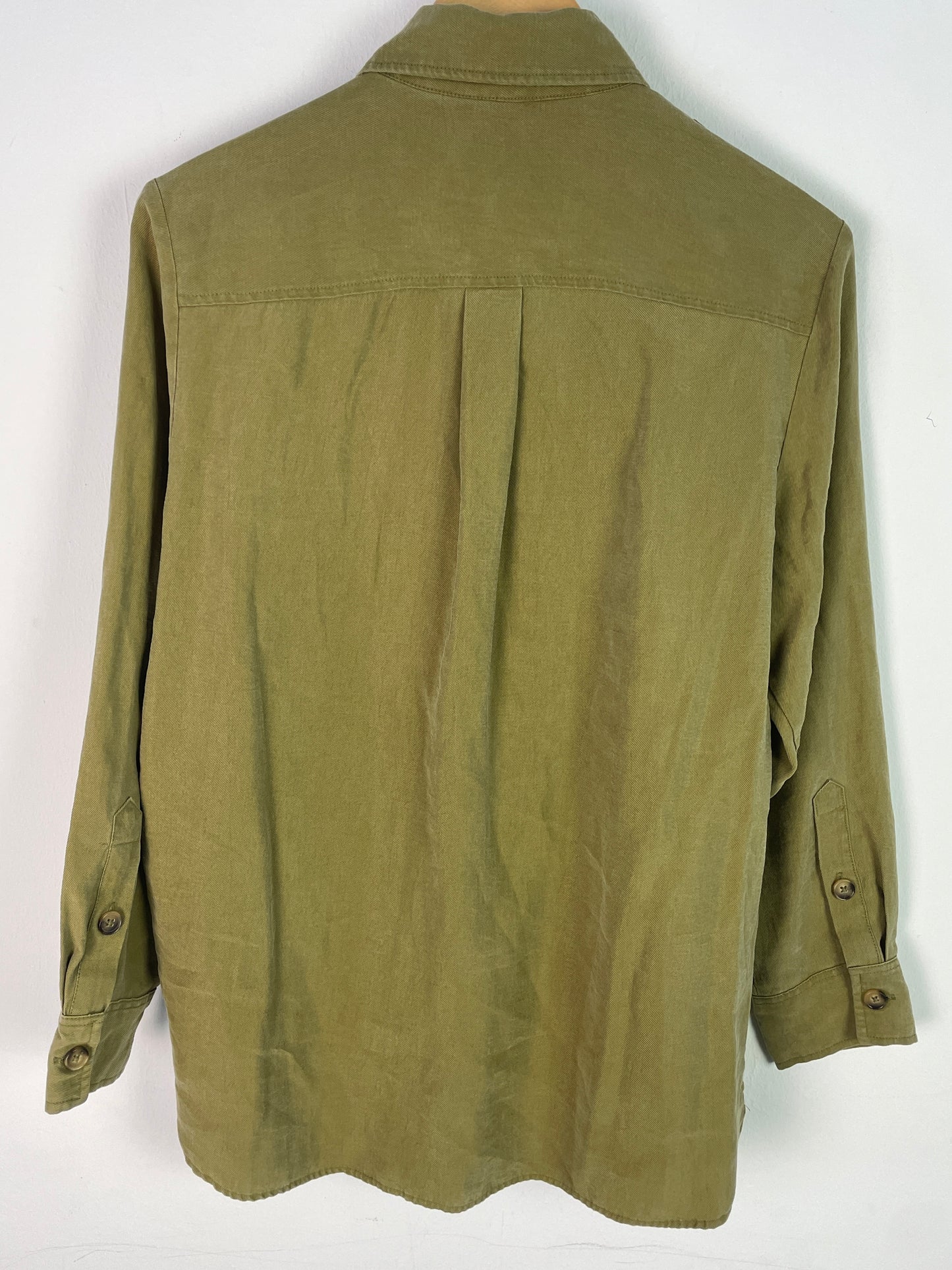H&M Damen Bluse Gr. 38 Grün – Langarm Hemd Lyocell Polyester / H&M Women’s Shirt Size 38 Green – Long Sleeve Lyocell Polyester Blouse