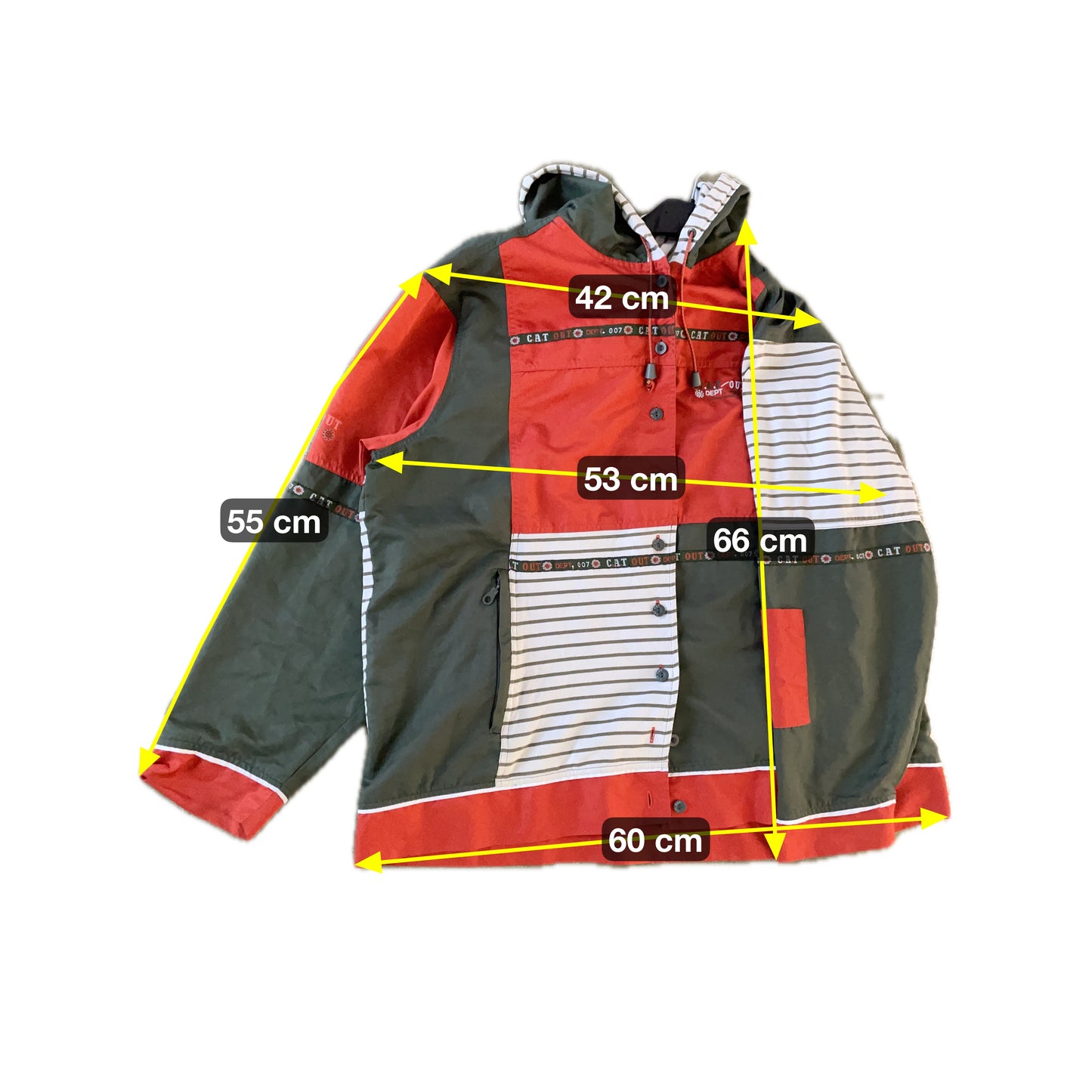 Cat Out Damen Jacke Gr. L Mehrfarbig – Leichte Kapuzenjacke Casual Streetwear / Cat Out Women’s Jacket Size L Multicolor – Lightweight Hoodie Casual Streetwear