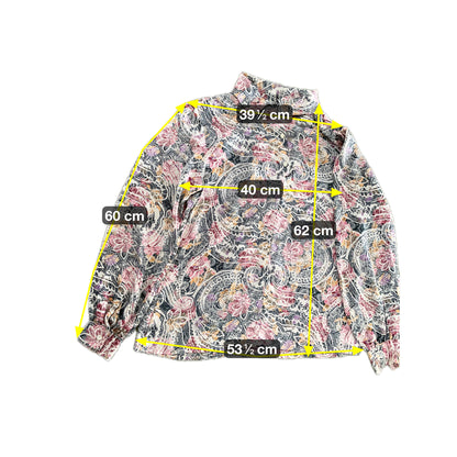 Damen Bluse S Bunt Paisley Muster – Leichte Langarmbluse / Women’s Shirt S Colorful Paisley Pattern
