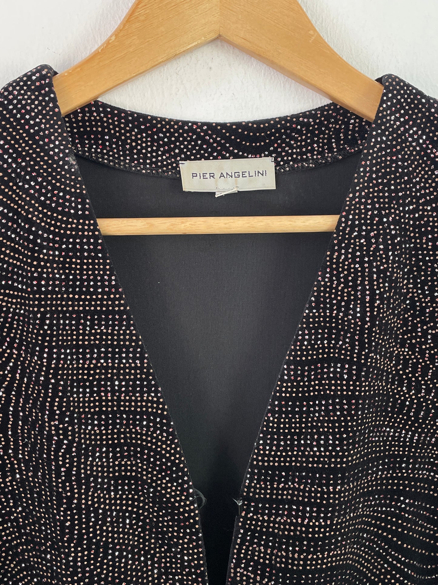 Pier Angelini Damen Blazer Gr. 44 Schwarz – Eleganter Blazer mit Glitzer Polyester Elasthan / Pier Angelini Women’s Blazer Size 44 Black – Elegant Glitter Polyester Elastane Jacket
