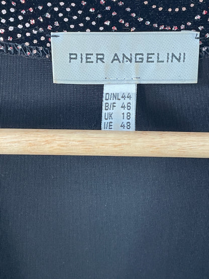 Pier Angelini Damen Blazer Gr. 44 Schwarz – Eleganter Blazer mit Glitzer Polyester Elasthan / Pier Angelini Women’s Blazer Size 44 Black – Elegant Glitter Polyester Elastane Jacket