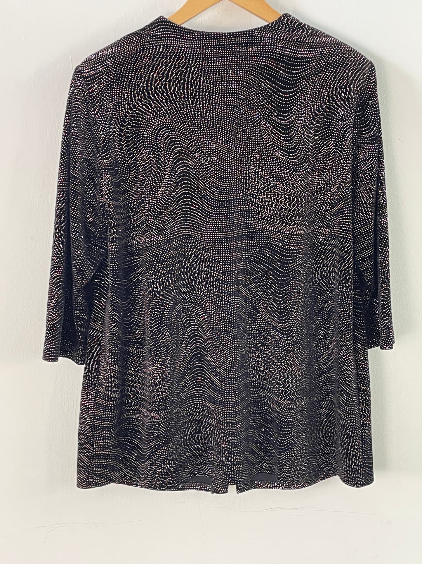 Pier Angelini Damen Blazer Gr. 44 Schwarz – Eleganter Blazer mit Glitzer Polyester Elasthan / Pier Angelini Women’s Blazer Size 44 Black – Elegant Glitter Polyester Elastane Jacket