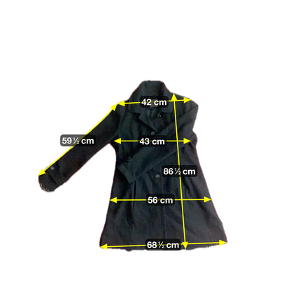 L/G Damen Mantel aus Wolle Gr M Farbe schwarz