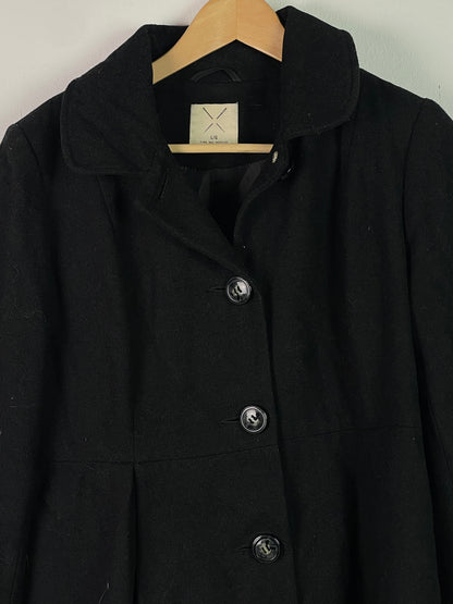 L/G Damen Mantel aus Wolle Gr M Farbe schwarz