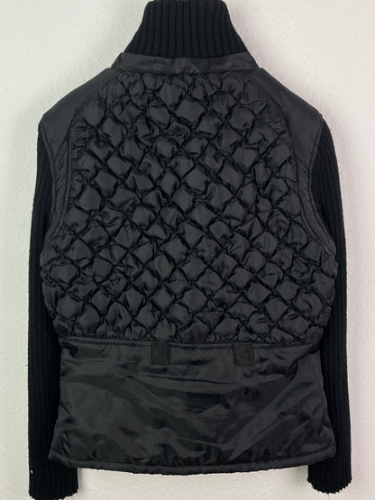 Viamos Damen Jacke Gr. L Schwarz – Steppjacke mit Strickärmeln Polyester / Viamos Women’s Jacket Size L Black – Quilted Coat with Knit Sleeves Polyester