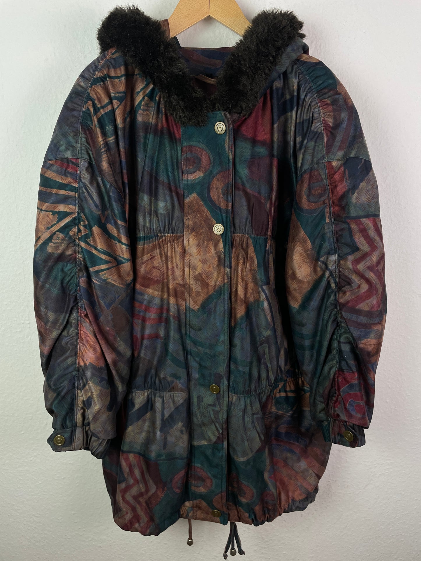 Commander Vintage Damen Winterjacke Gr. L Bunt – Vintage Winter Coat Polyester