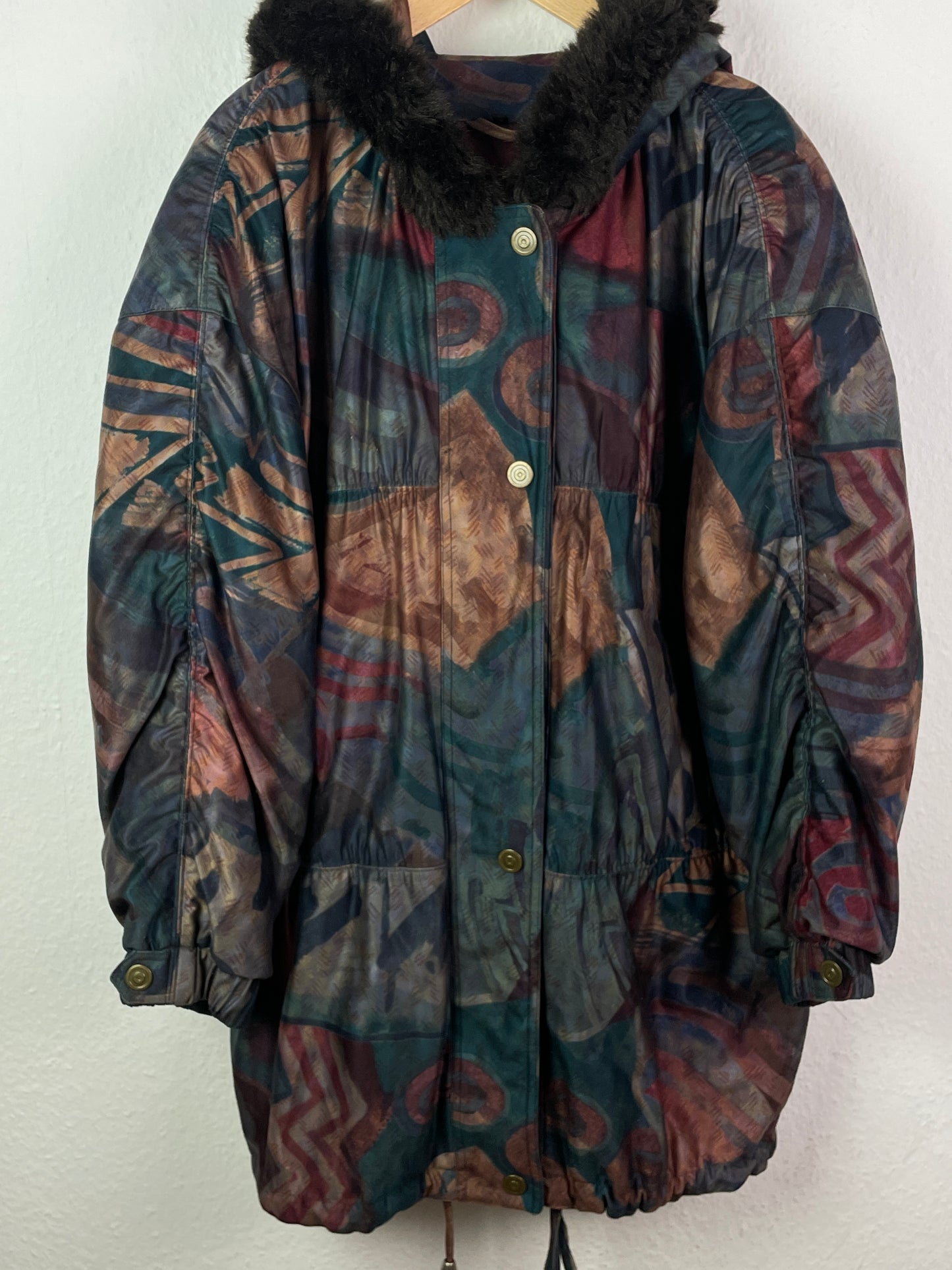 Commander Vintage Damen Winterjacke Gr. L Bunt – Vintage Winter Coat Polyester
