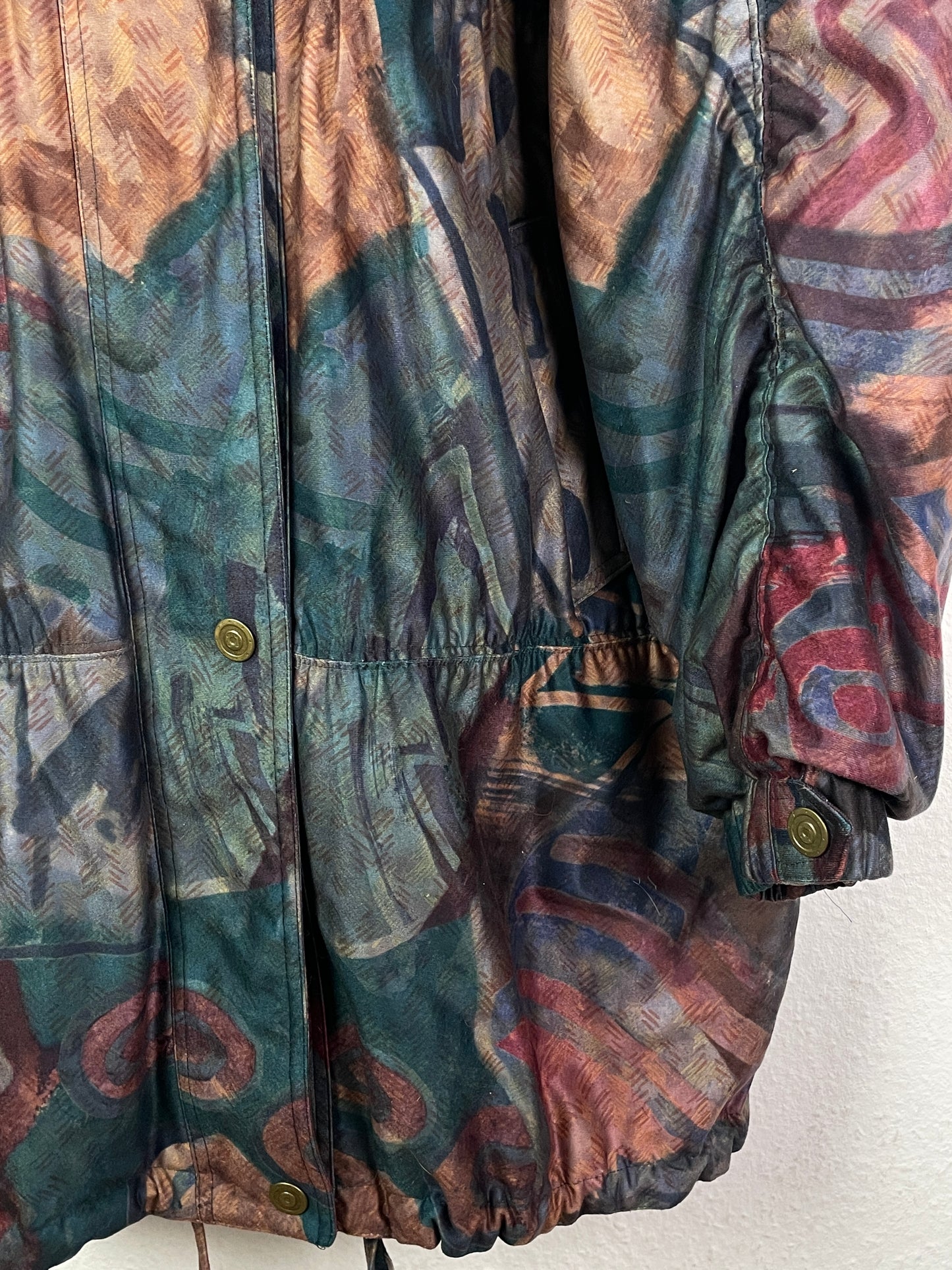Commander Vintage Damen Winterjacke Gr. L Bunt – Vintage Winter Coat Polyester