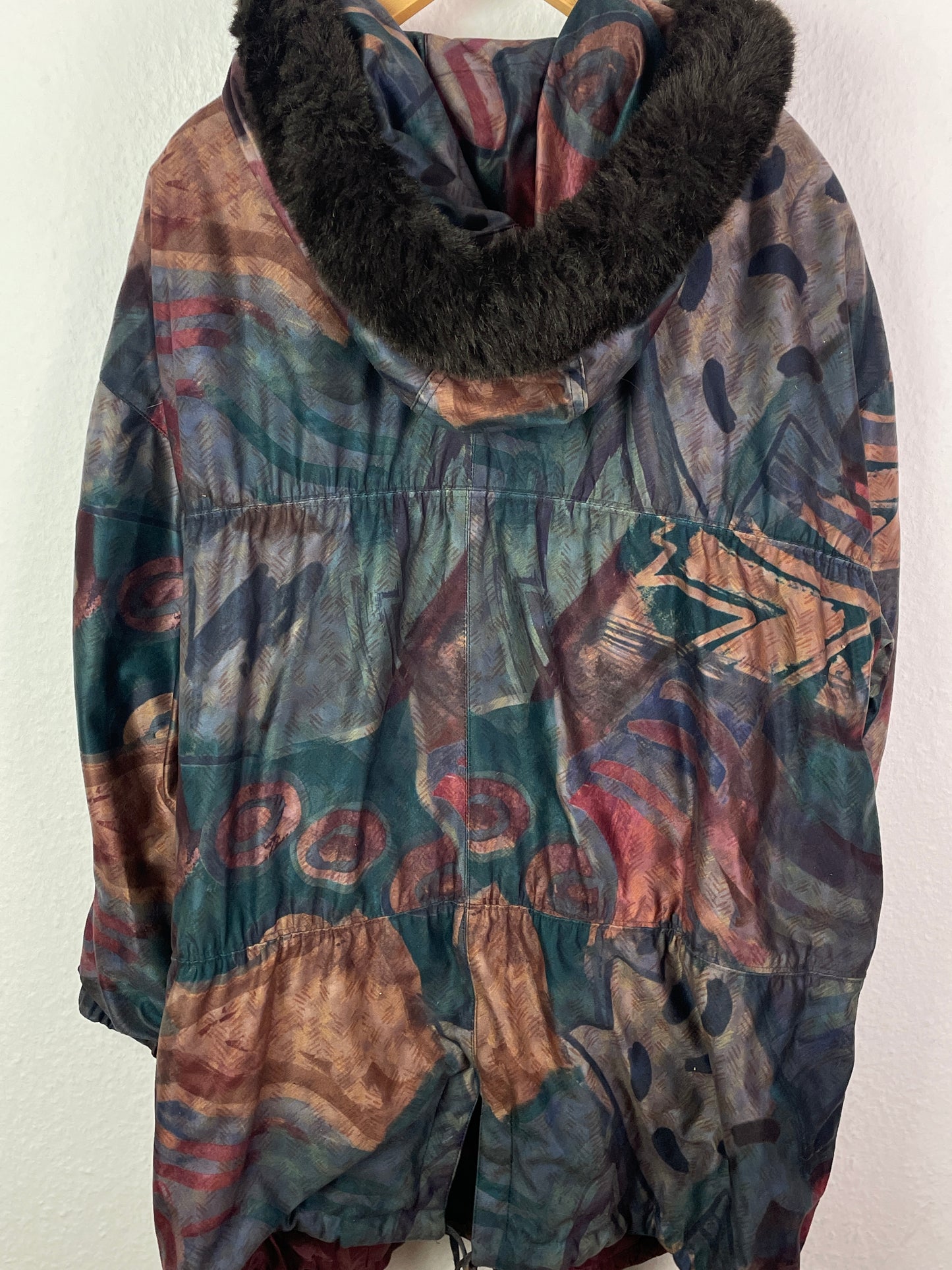 Commander Vintage Damen Winterjacke Gr. L Bunt – Vintage Winter Coat Polyester
