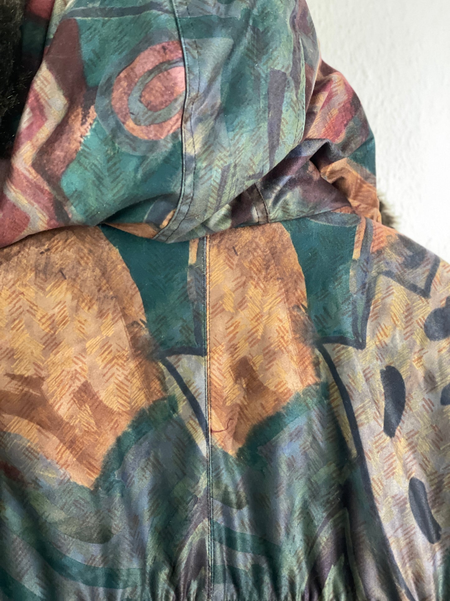 Commander Vintage Damen Winterjacke Gr. L Bunt – Vintage Winter Coat Polyester