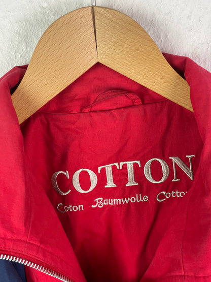 Yacht Club Damen Mantel Gr. 48 Rot Blau – Vintage Cotton Coat 100% Baumwolle Polyester / Yacht Club Women’s Coat Size 48 Red Blue – Vintage Cotton Polyester Jacket