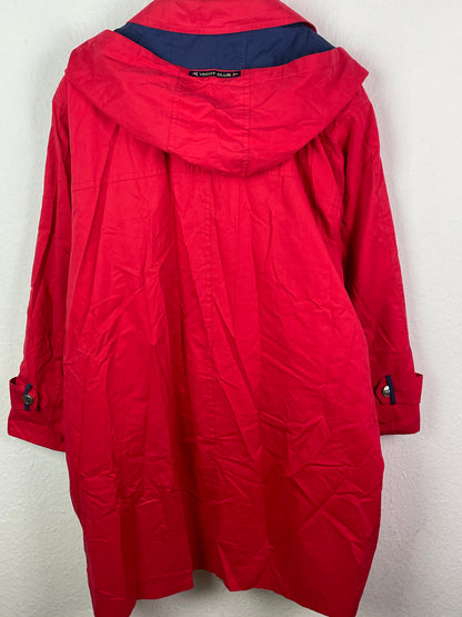 Yacht Club Damen Mantel Gr. 48 Rot Blau – Vintage Cotton Coat 100% Baumwolle Polyester / Yacht Club Women’s Coat Size 48 Red Blue – Vintage Cotton Polyester Jacket