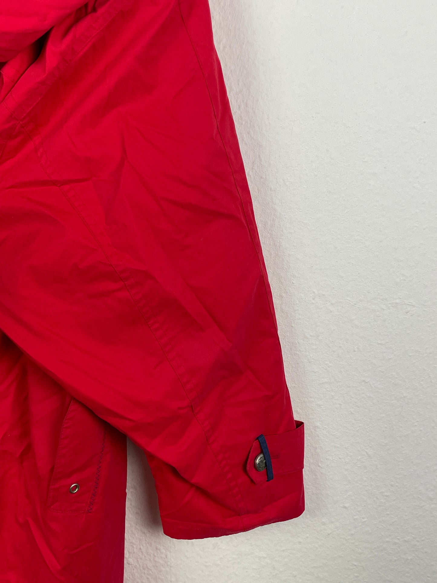 Yacht Club Damen Mantel Gr. 48 Rot Blau – Vintage Cotton Coat 100% Baumwolle Polyester / Yacht Club Women’s Coat Size 48 Red Blue – Vintage Cotton Polyester Jacket