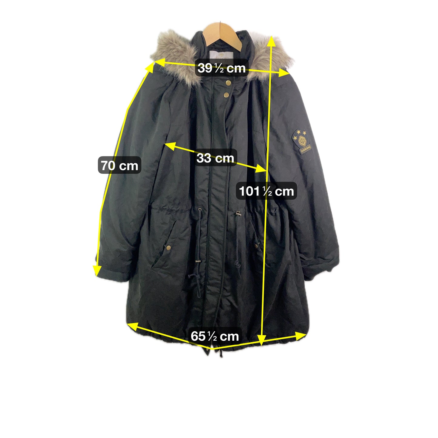 Esmara Deluxe Damen Winterjacke Schwarz – Parka mit Kunstfell Kapuze Größe 56