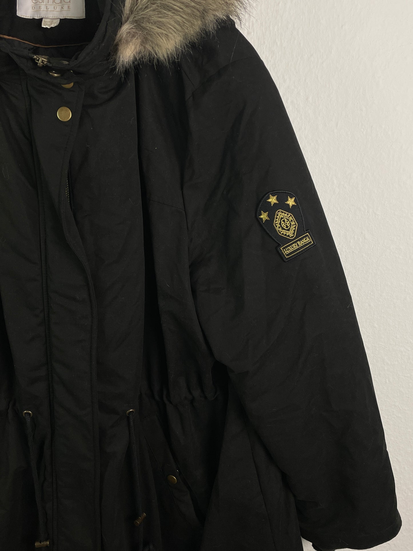 Esmara Deluxe Damen Winterjacke Schwarz – Parka mit Kunstfell Kapuze Größe 56