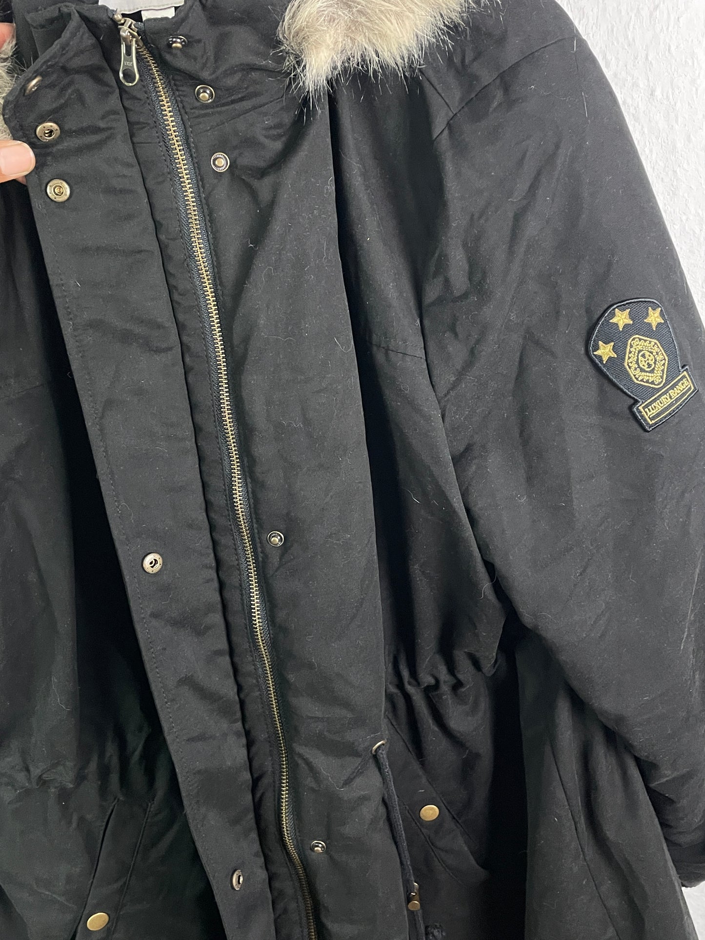 Esmara Deluxe Damen Winterjacke Schwarz – Parka mit Kunstfell Kapuze Größe 56